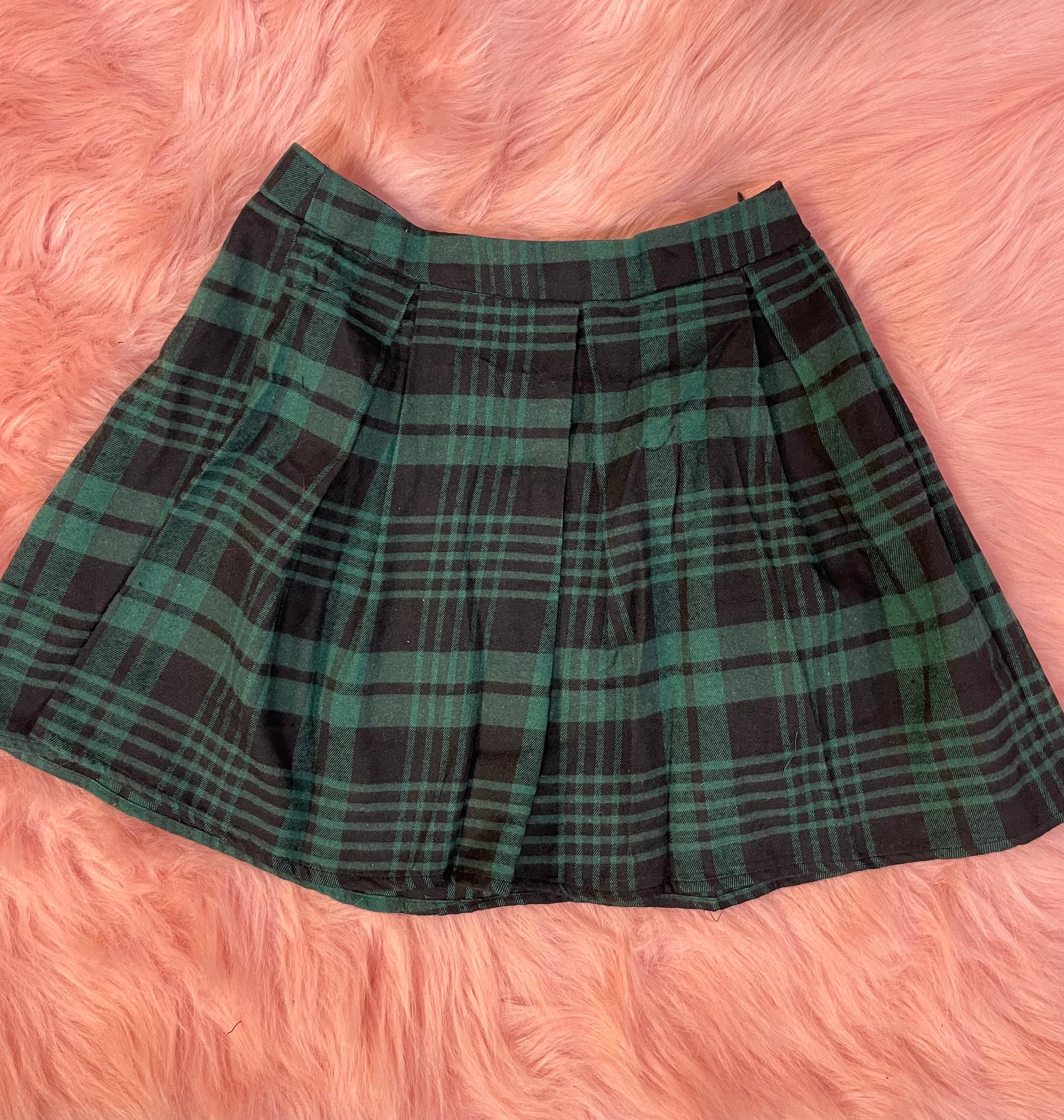 Nasty Gal Check Tailored Mini Skirt in Green | Lyst UK